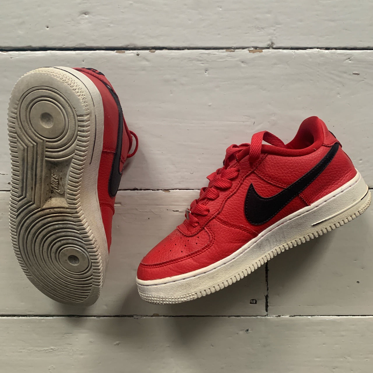 Nike Air Force 1 NBA Red and Black (UK 5.5)
