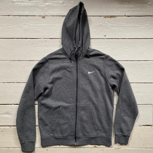 Nike Swoosh Grey and White Hoodie (Large)