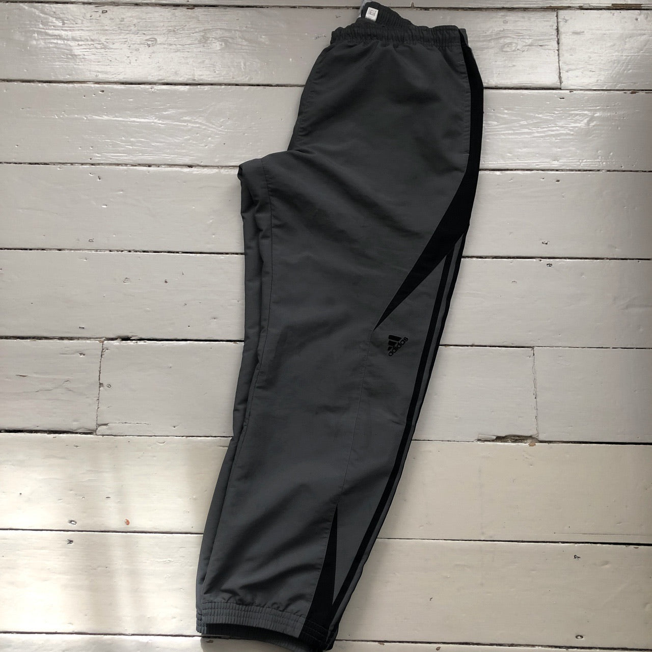Adidas Grey and Black Shell Bottoms (XXLarge)