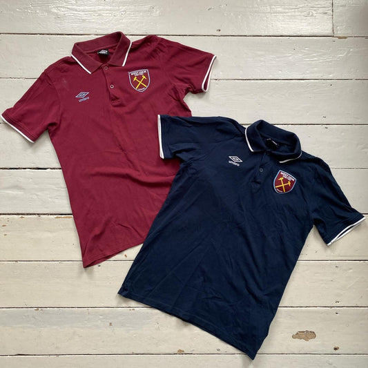 West Ham Umbro Polo Shirts (Large)