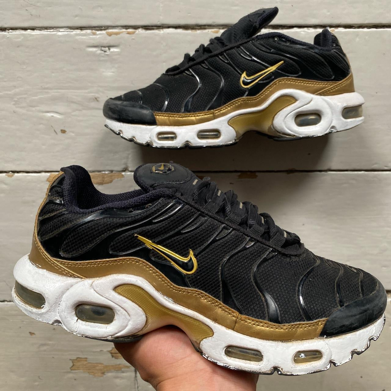 Nike TN Air Max Plus Black Gold UK 4.5 Wear Garson