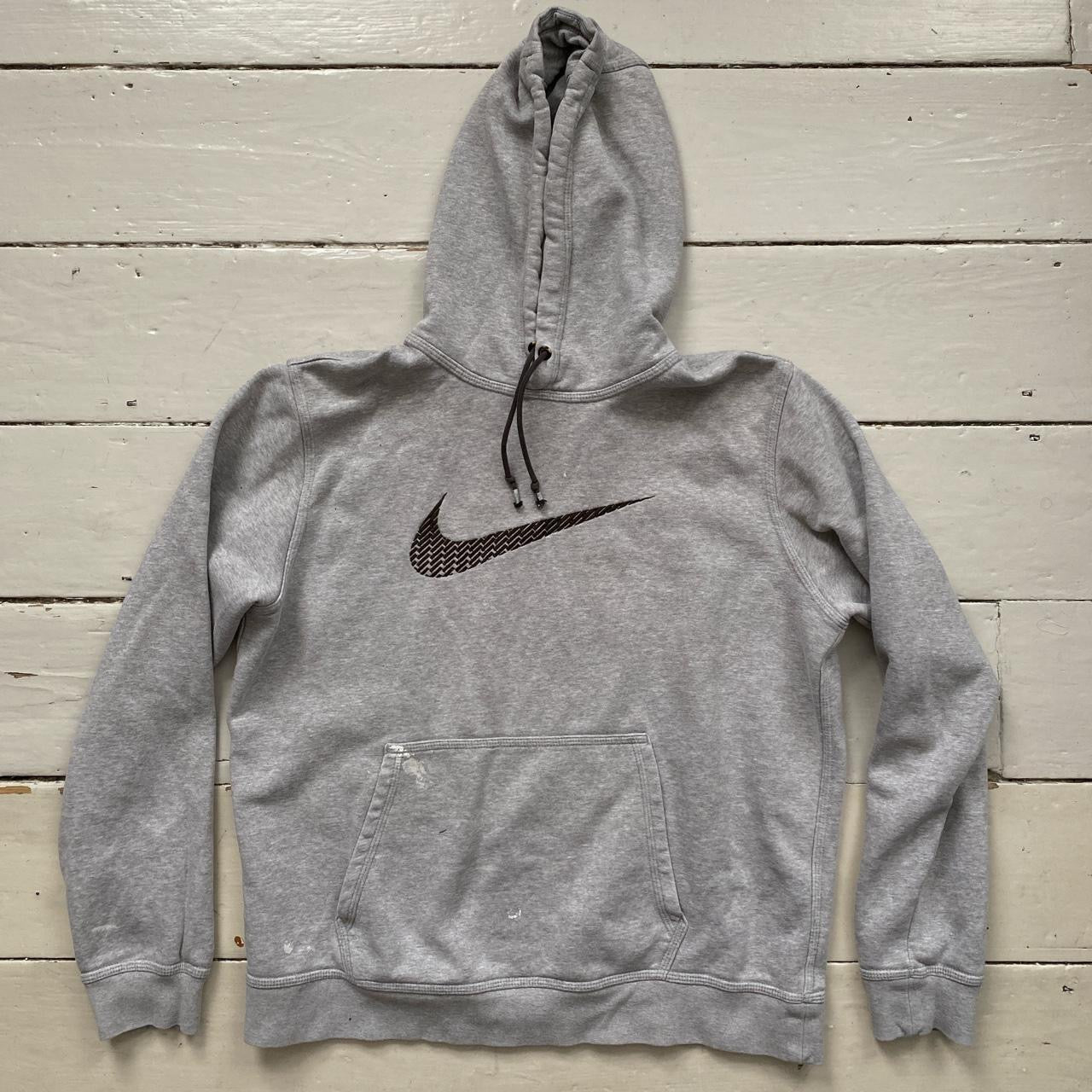 Nike Big Swoosh Grey Hoodie (Large)