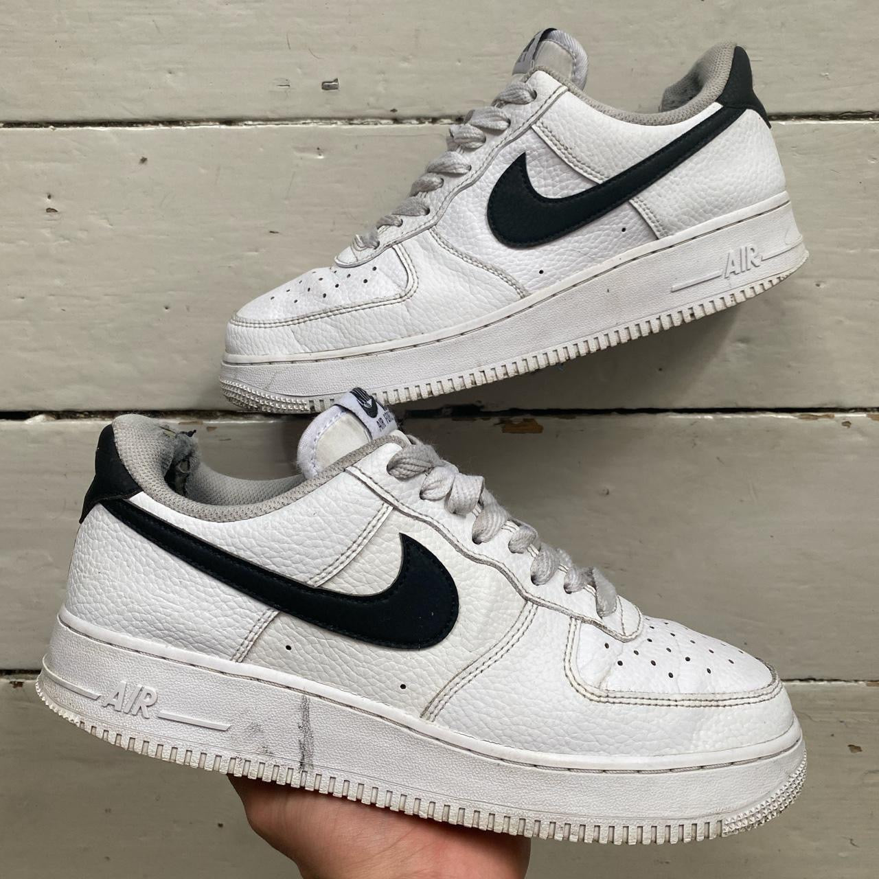 Nike Air Force 1 White and Black (UK 8)