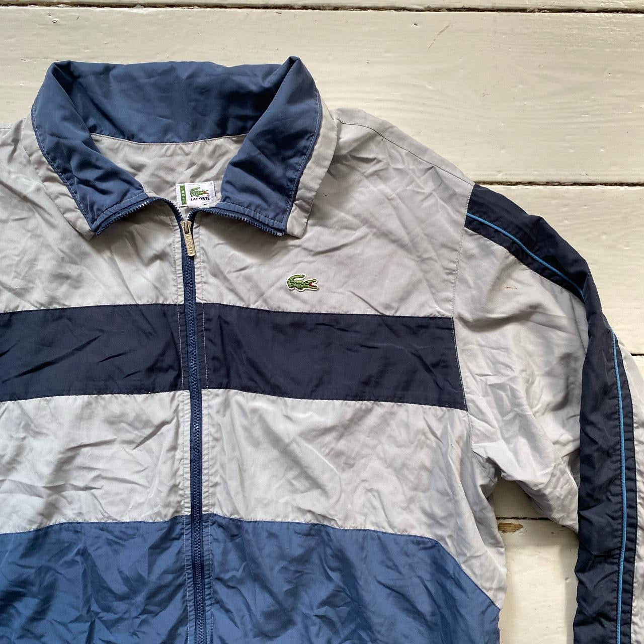 Lacoste Vintage Grey and Blue Shell Jacket (Large)