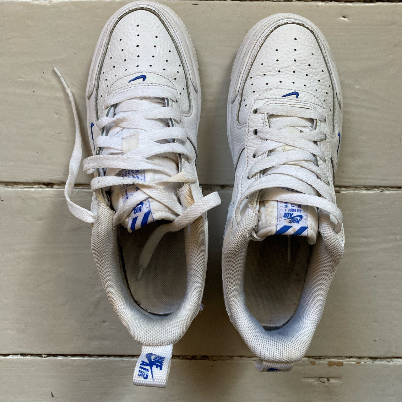 Nike Air Force 1 White and Blue (UK 4.5)