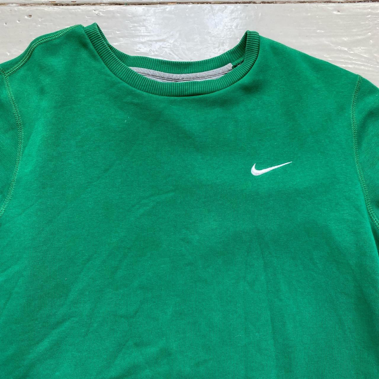 Nike Green and White Jumper (XL)