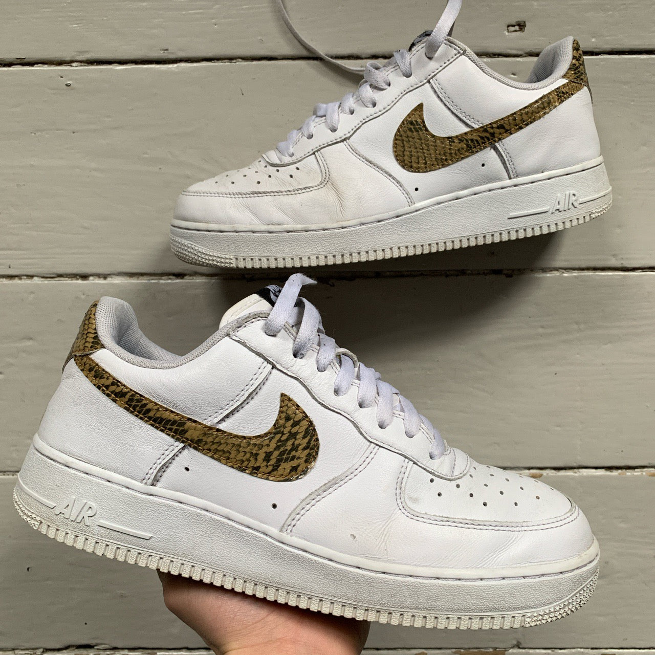 Nike Air Force 1 White Snake Swoosh (UK 9)