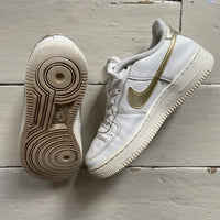 Nike Air Force 1 White and Gold (UK 4.5)