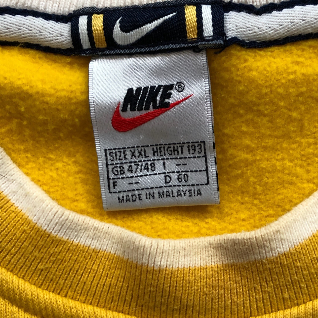 Nike Vintage Spellout Yellow Sweatshirt (XXL)