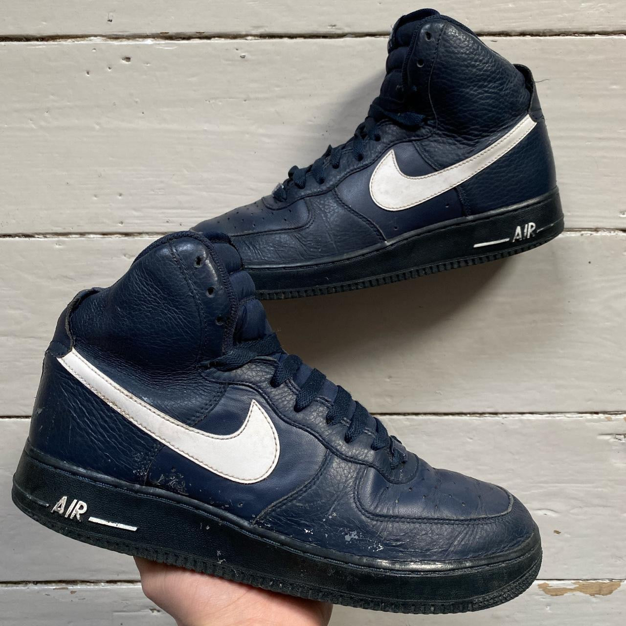 Nike Air Force 1 High Navy and White (UK 9)