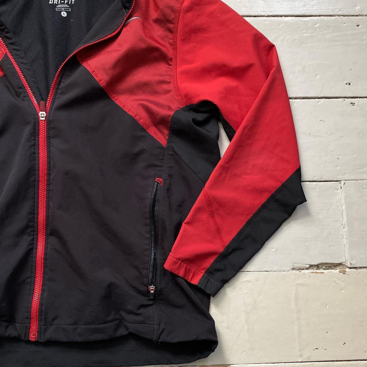 Nike Dri Fit Red and Black Jacket (Large)