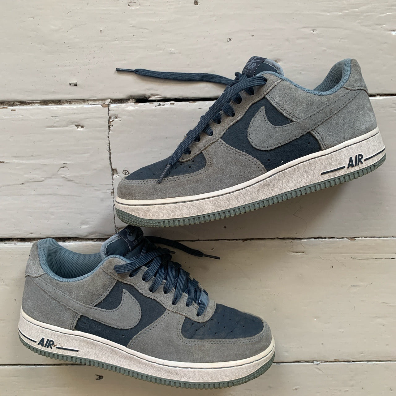 Nike Air Force 1 Suede Grey and Blue (UK 7)