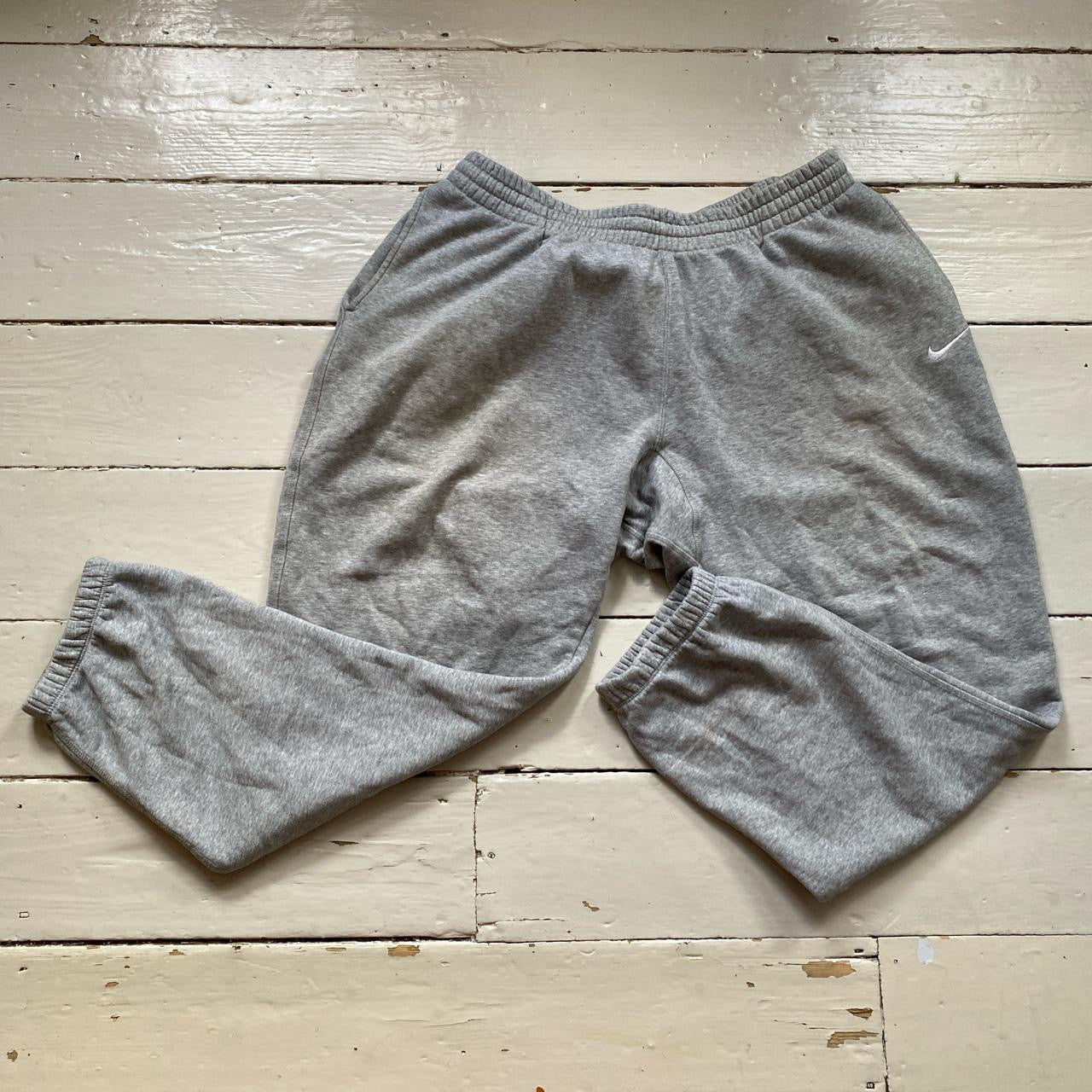Nike White Swoosh Grey Joggers (XXL)