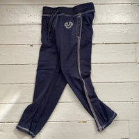 True Religion Tri Contrast Stitch Navy Joggers (Medium)