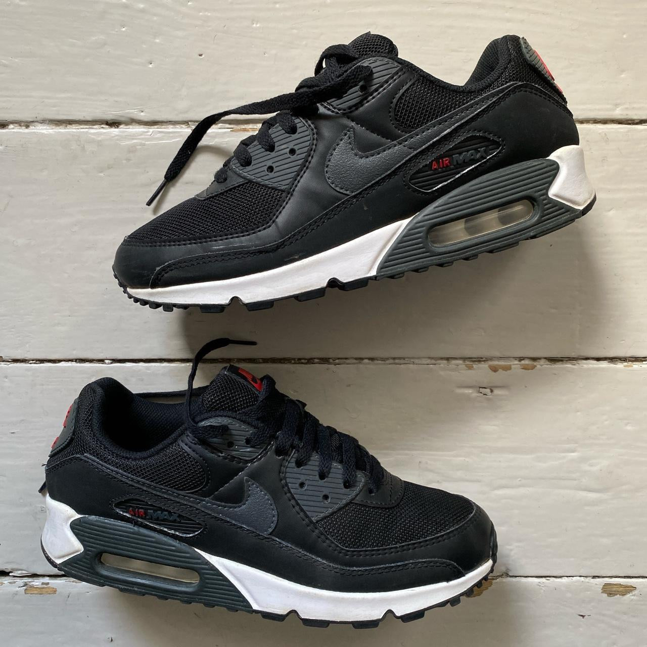 Nike Air Max 90 Black Red White (UK 8)