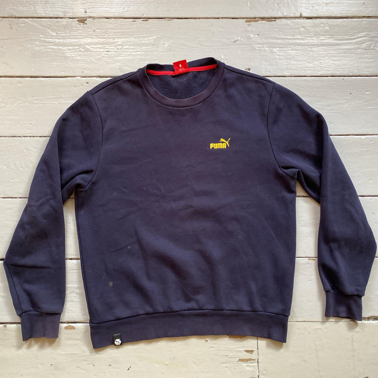 Puma Navy and Yellow Jumper (Large)