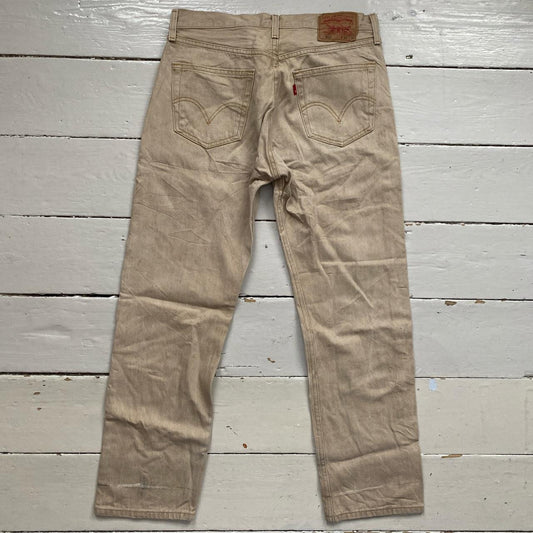 Levis 501 Khaki Beige Jeans (33/30)
