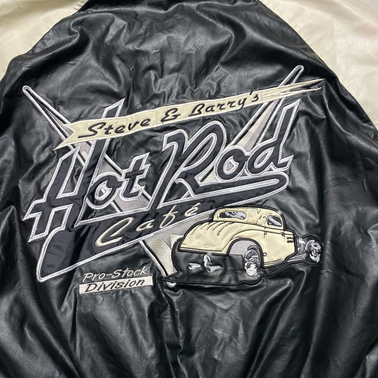 Steve and Barrys Hot Rod Leather and Wool Varsity Jacket (Medium)