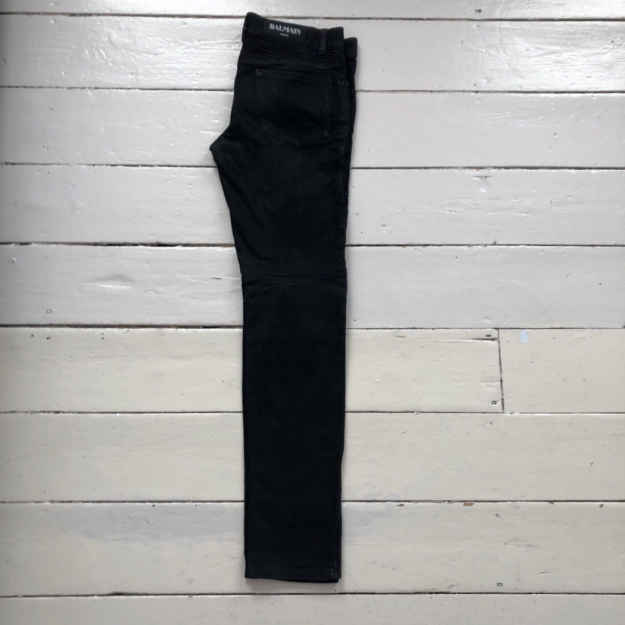 Balmain Black Motorcycle Slim Jeans (31/31)