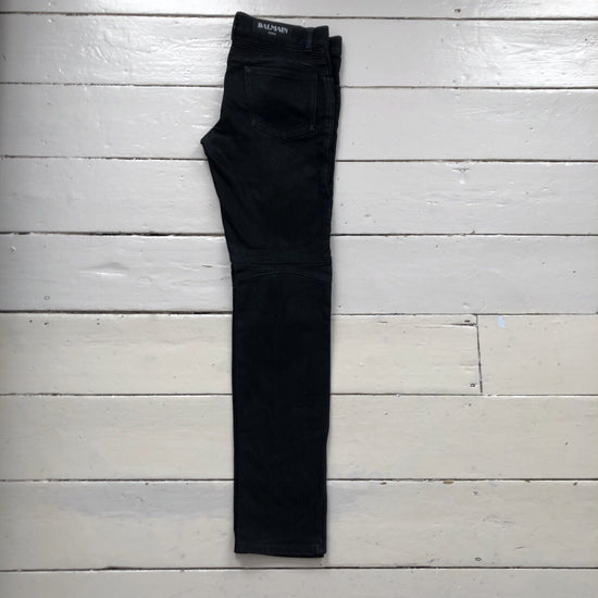 Balmain Black Motorcycle Slim Jeans (31/31)