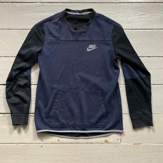 Nike Swoosh Navy Jumper (Small)