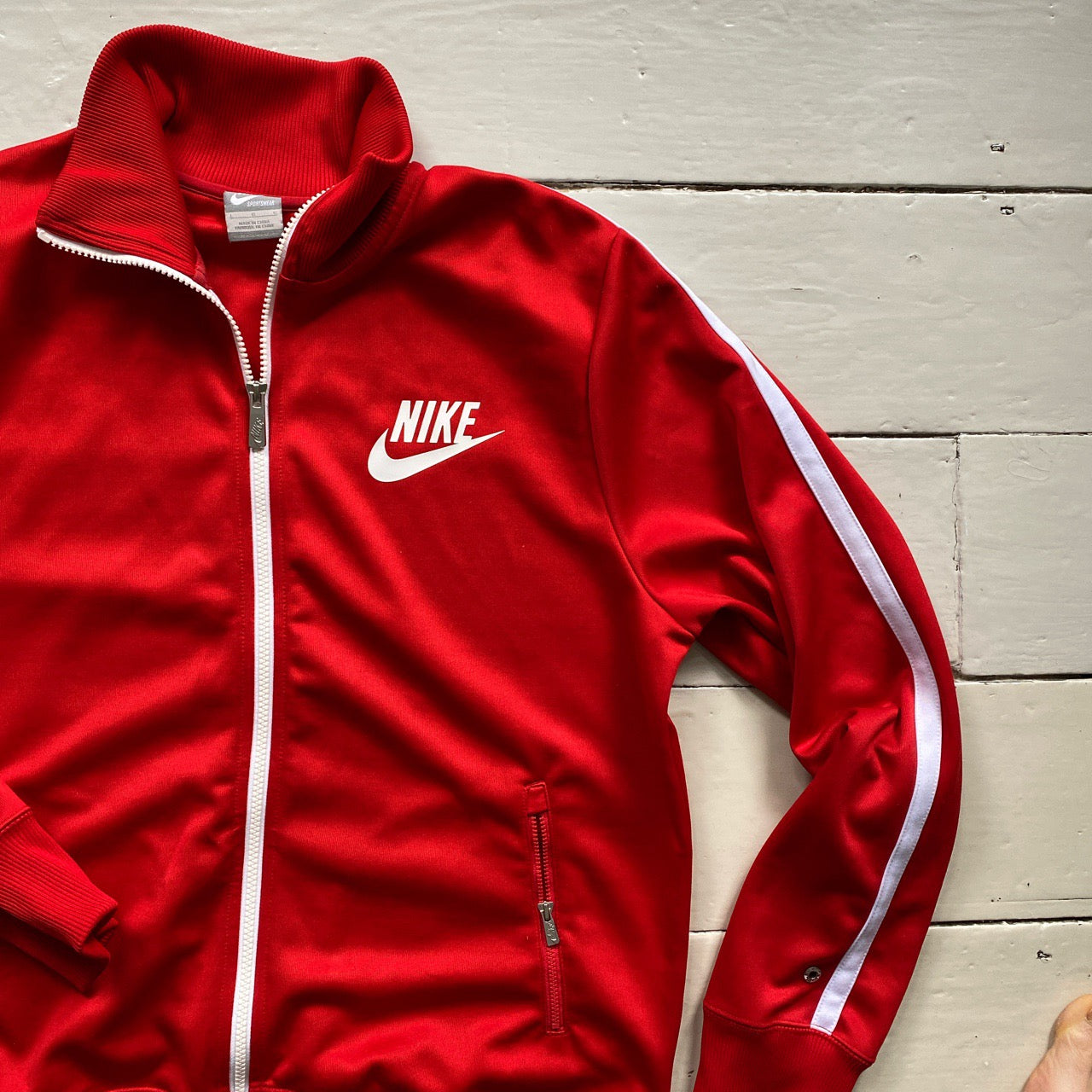 Nike Swoosh Spellout Red Track Jacket (Large)