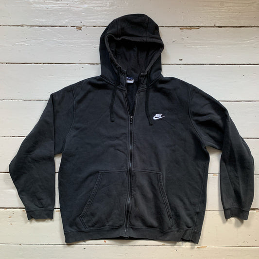 Nike Swoosh Black and White Hoodie (XXL)