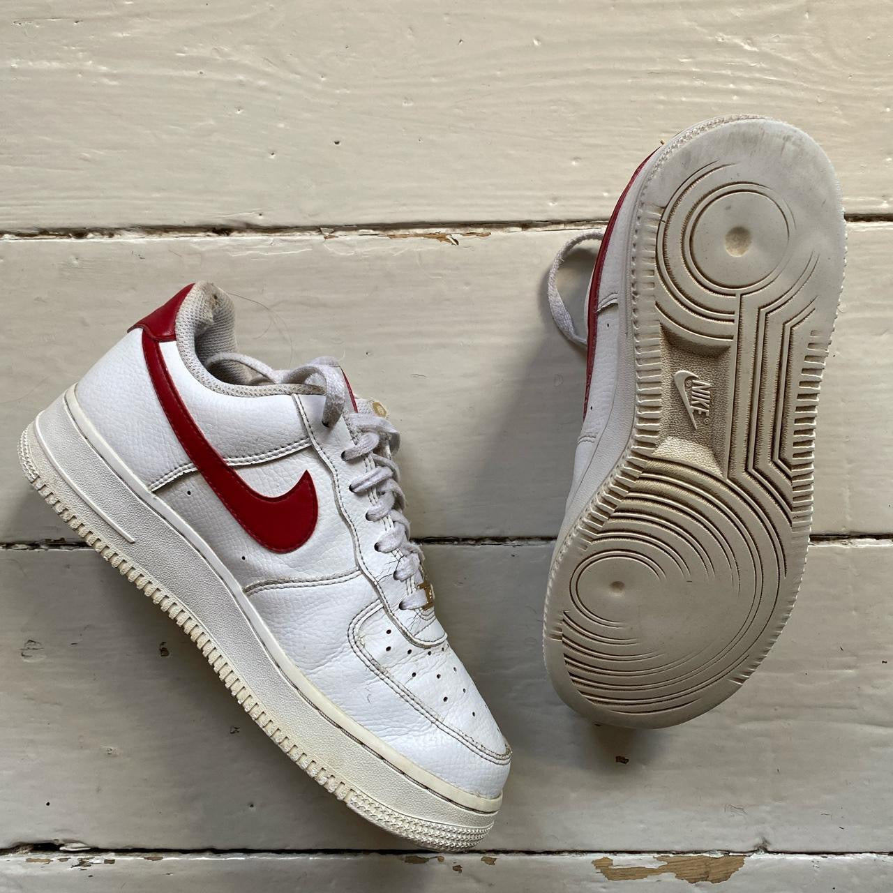 Nike Air Force 1 White and Red (UK 5.5)