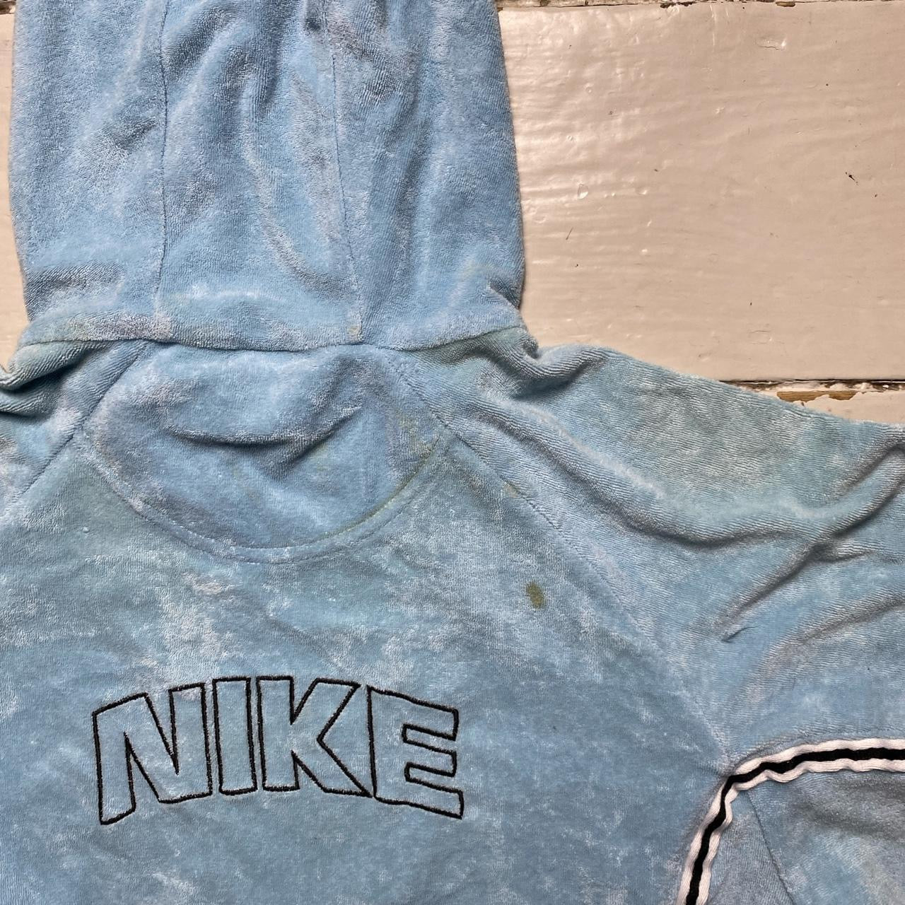 Nike Vintage Womens Baby Blue Hoodie (Large)