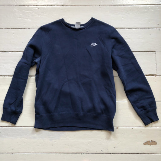 Nike Swoosh Navy Jumper (Medium)