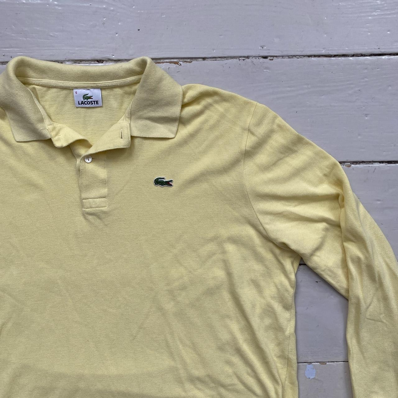 Lacoste Yellow Long Sleeve Polo Shirt (XL)
