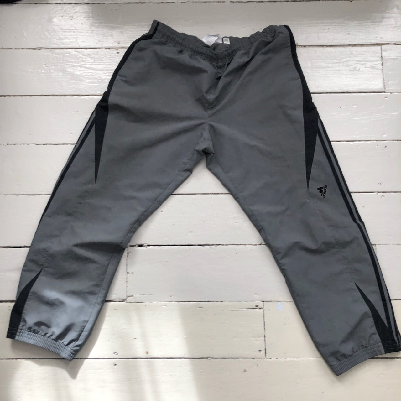 Adidas Grey and Black Shell Bottoms (XXLarge)