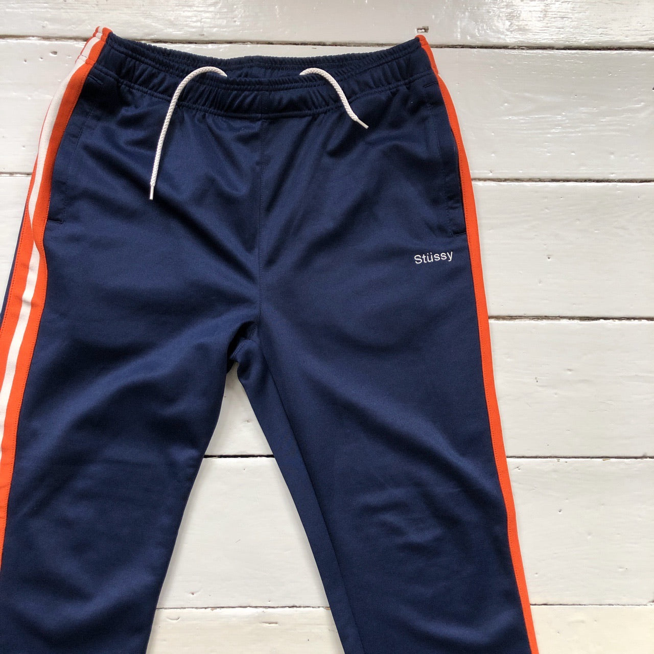 Stussy Navy Track Bottom Joggers (Medium)