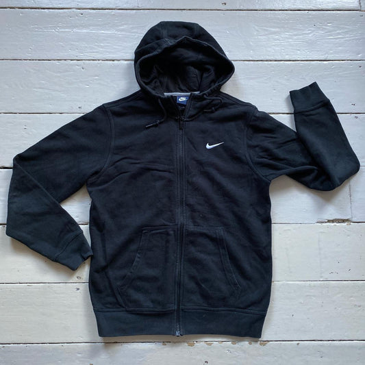 Nike Swoosh Black and White Hoodie (Medium)