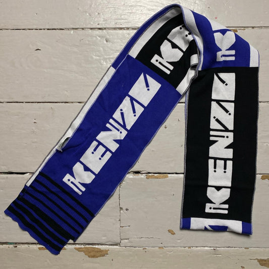 Kenzo Blue Black and White Scarf