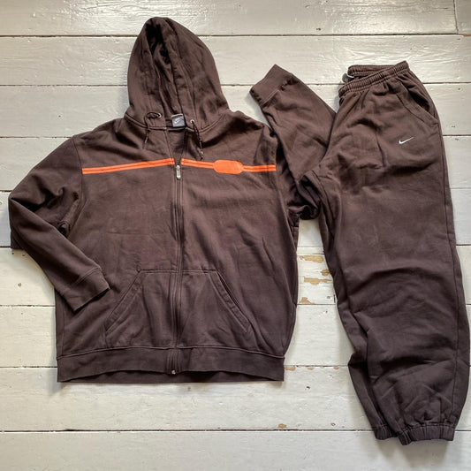 Nike Vintage Brown Tracksuit (XXL Hoodie L Bottoms)