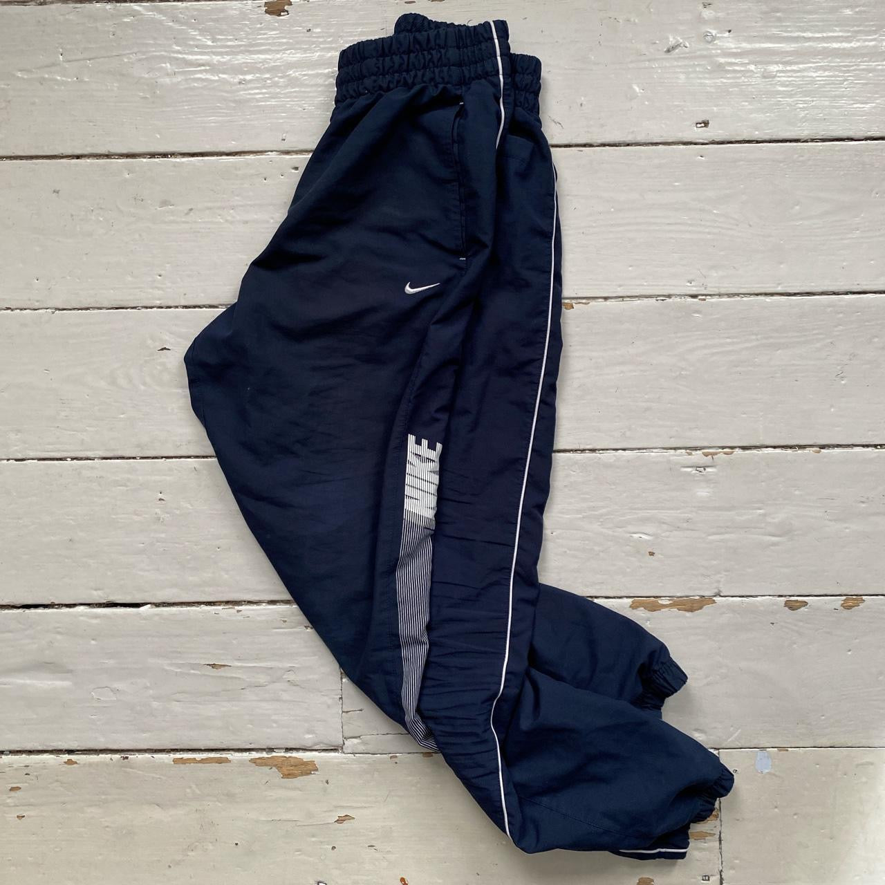 Nike Club Spellout Navy Shell Bottoms (Medium)