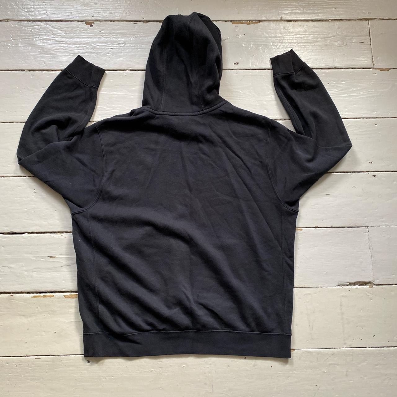 Nike Swoosh Black and White Hoodie (Large)