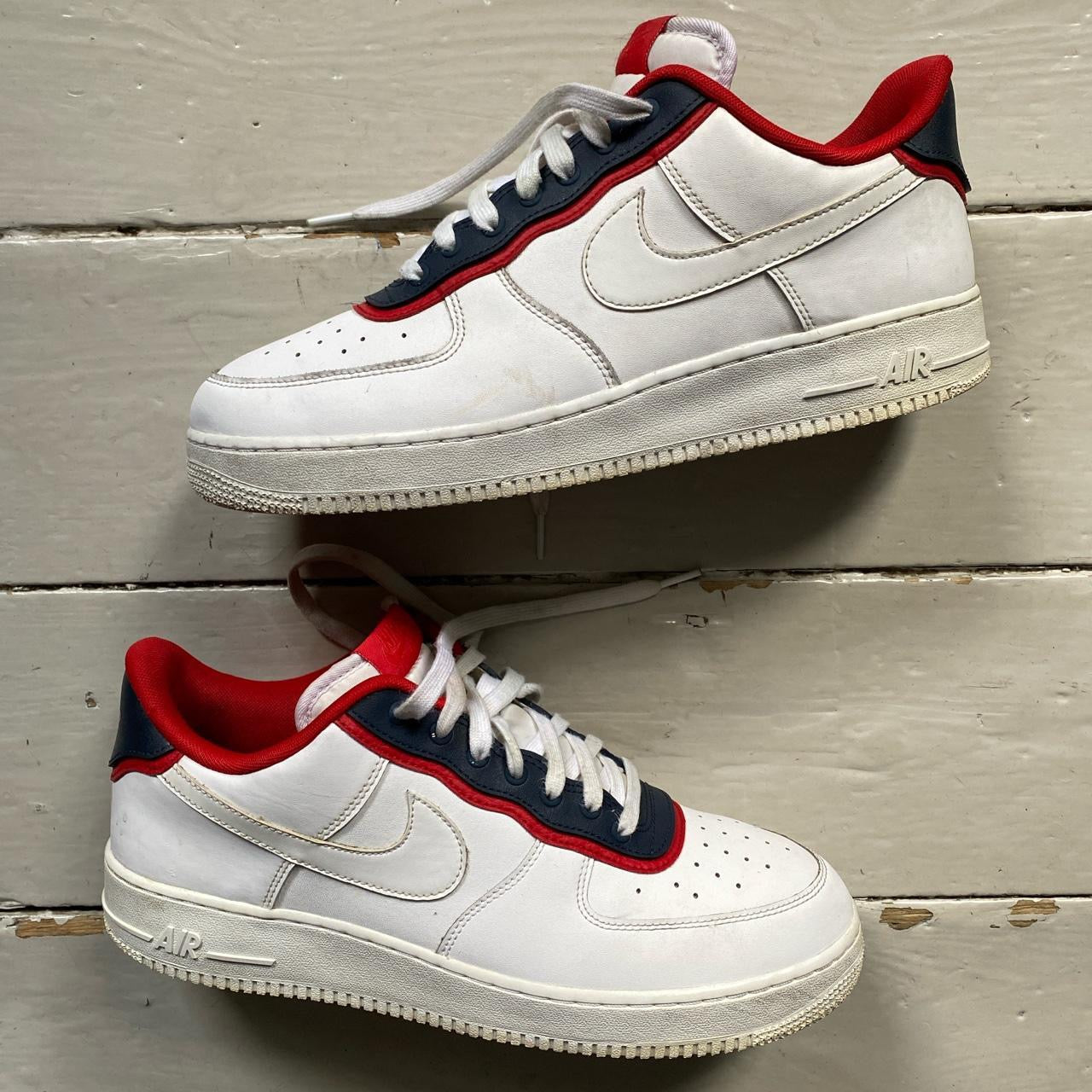 Nike Air Force 1 White Red Navy (UK 11.5)