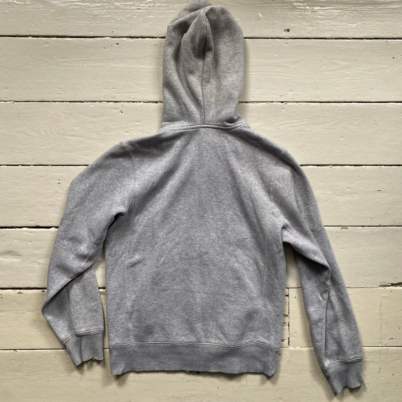 Nike White Swoosh Grey Hoodie (Small)