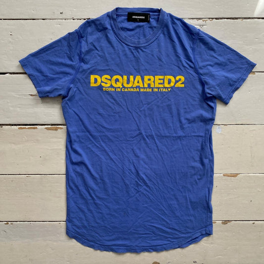 Dsquared Blue and Yellow T Shirt (Large)