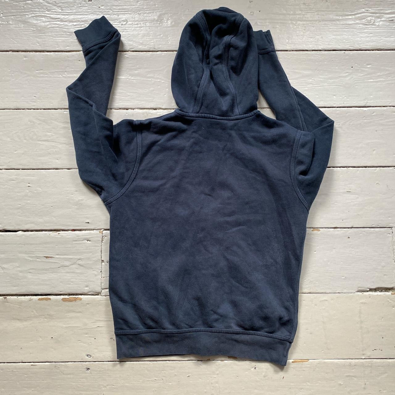 Nike Navy and White Hoodie (Small)