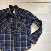 G Star Navy Plaid Shirt (Large)