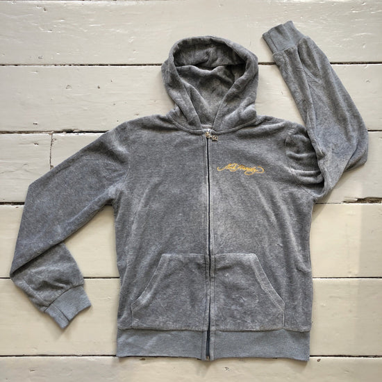 Ed Hardy Velour Hoodie (Size UK 12)