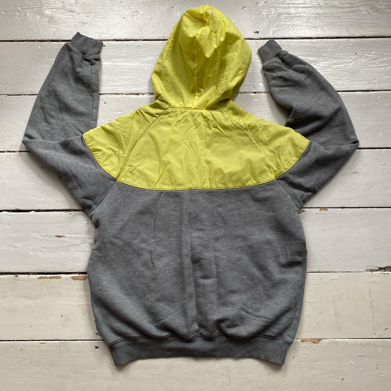 Nike Swoosh Yellow Grey Hoodie (Medium)