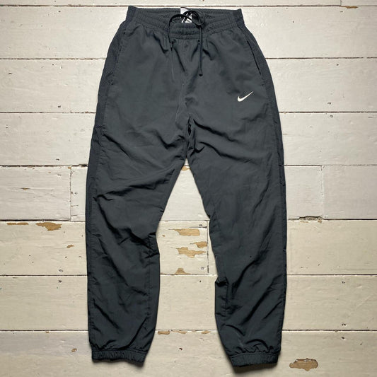 Nike Swoosh Grey Baggy Shell Bottoms (Medium)