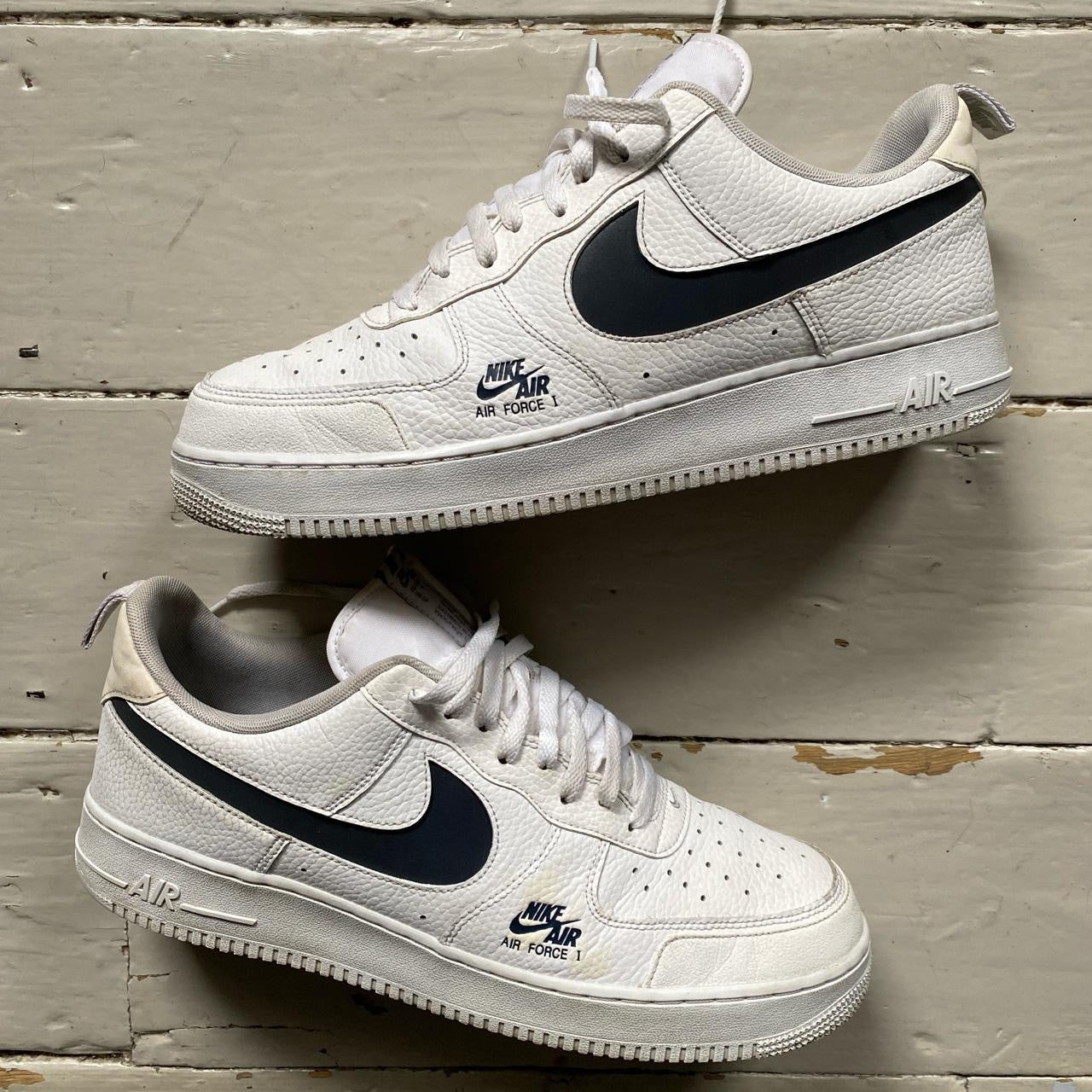 Nike Air Force 1 White and Navy (UK 13)