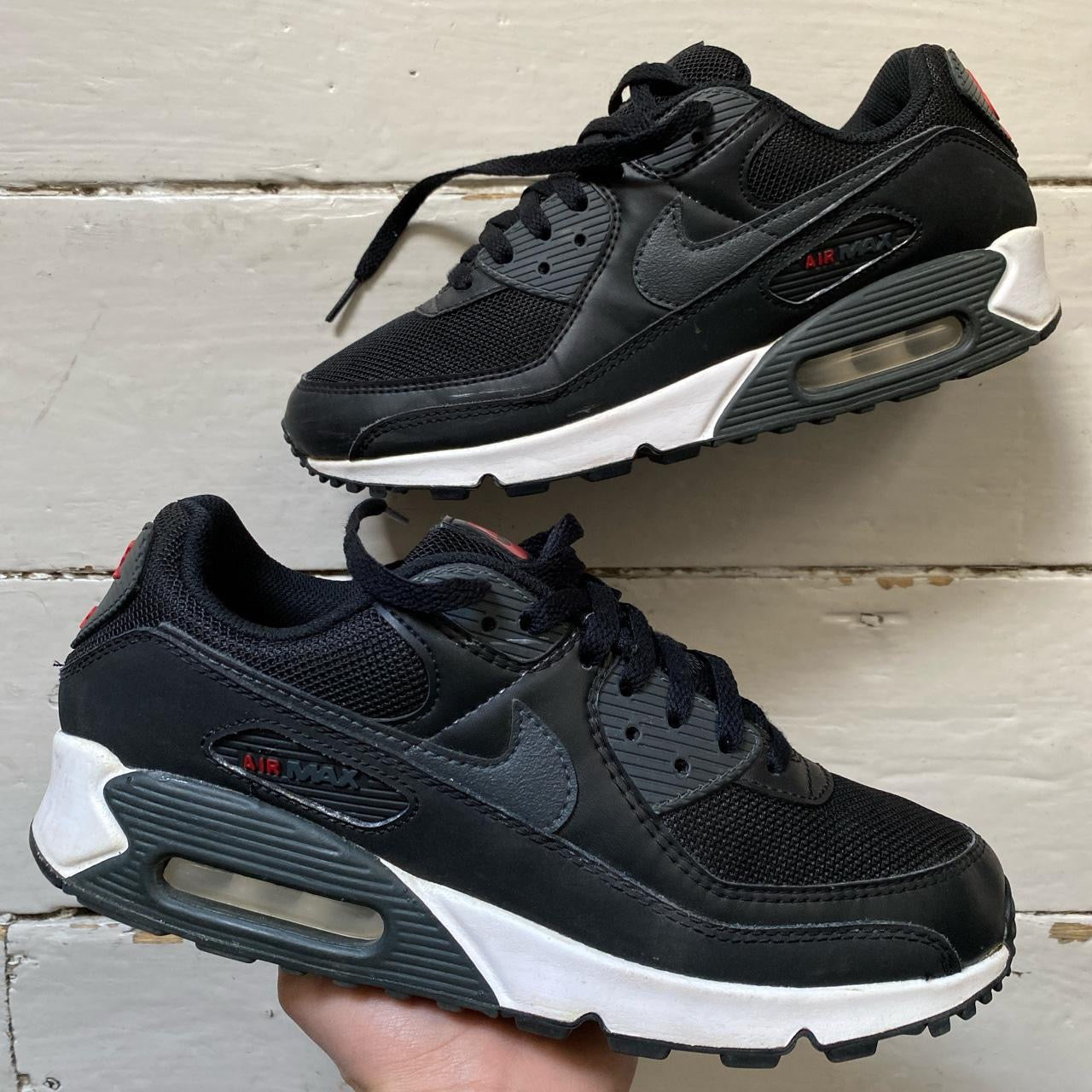 Nike Air Max 90 Black Red White (UK 8)