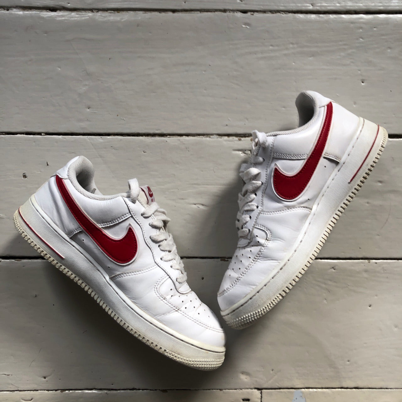 Nike Air Force 1 White and Red (UK 7)
