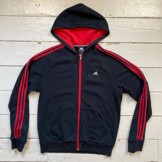 Adidas Black and Red Hoodie (Large)